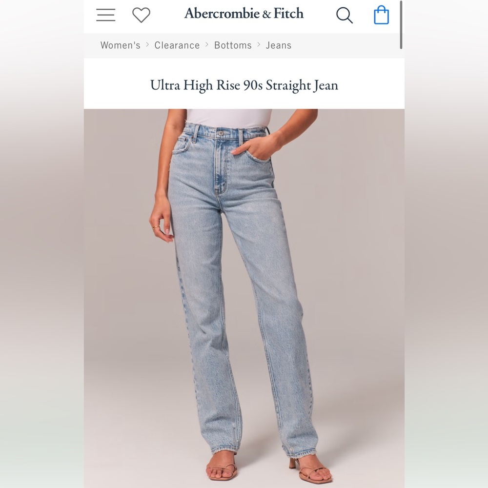 Abercrombie and Fitch The 90’s straight ultra high rise jeans